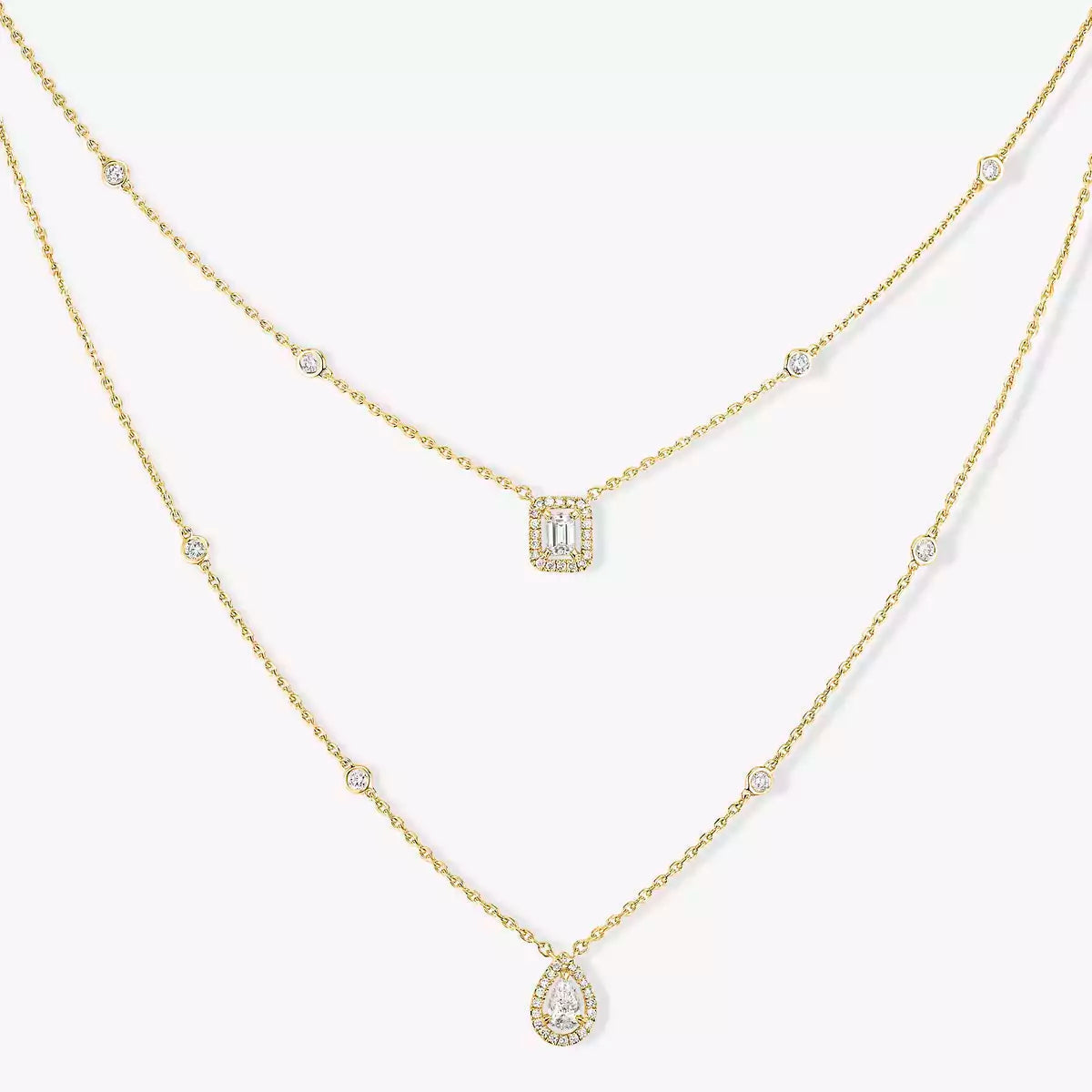 [⭐⭐JeweliWhal]Diamond Necklace My Twin 2 Rows