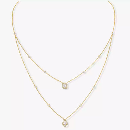 [⭐⭐JeweliWhal]Diamond Necklace My Twin 2 Rows
