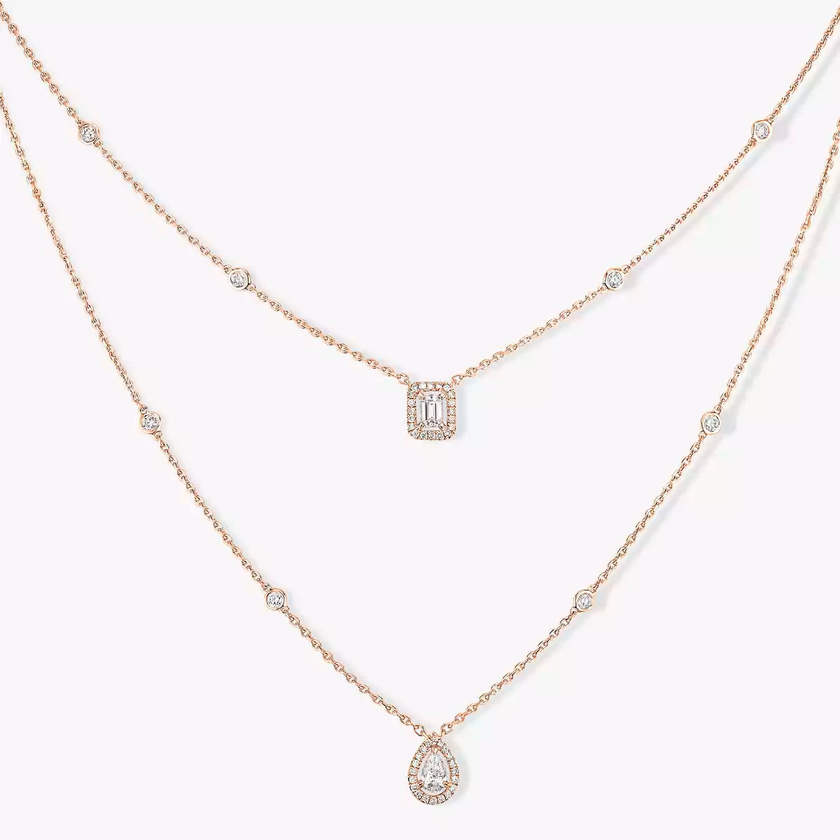 [⭐⭐JeweliWhal]Diamond Necklace My Twin 2 Rows