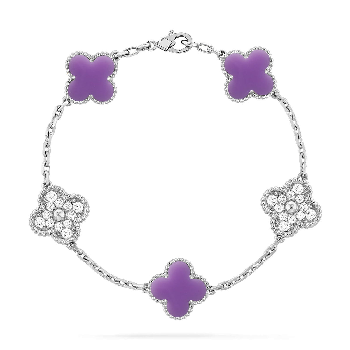 [⭐⭐JeweliWhal]CLOVER 5 MOTIF LIGHT PURPLE BRACELET COLLECTION