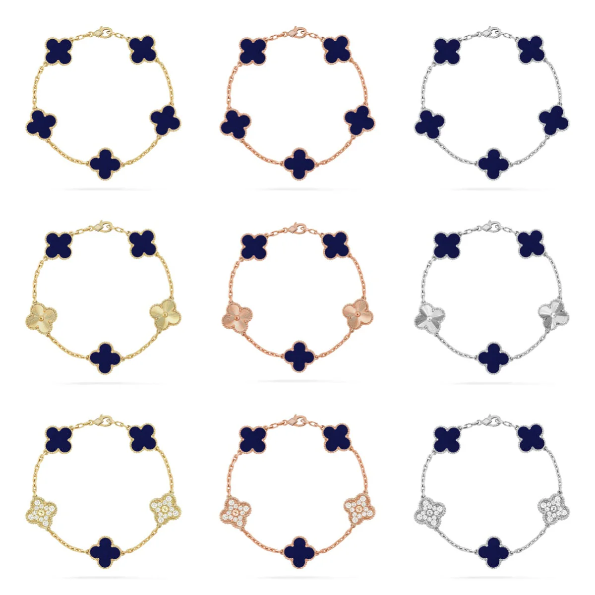 [⭐⭐JeweliWhal]CLOVER 5 MOTIF LAPIS LAZULI BRACELET COLLECTION