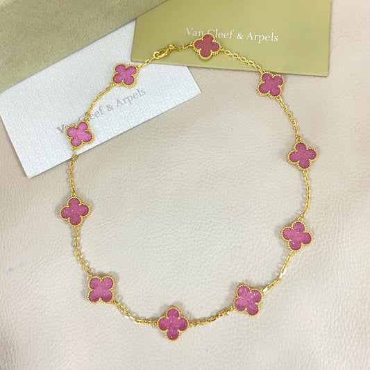 [⭐⭐JeweliWhal]CLOVER 10 MOTIFS  NEW BUBBLE PINK ENAMEL