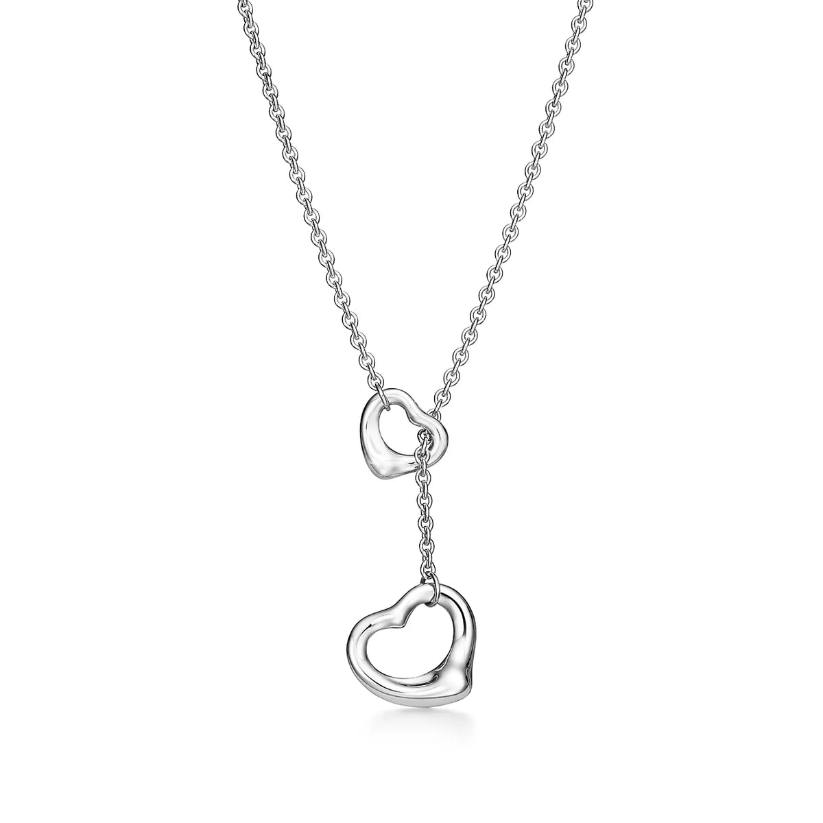 [⭐JeweliWhal]OPEN HEART LARIAT NECKLACE SILVER