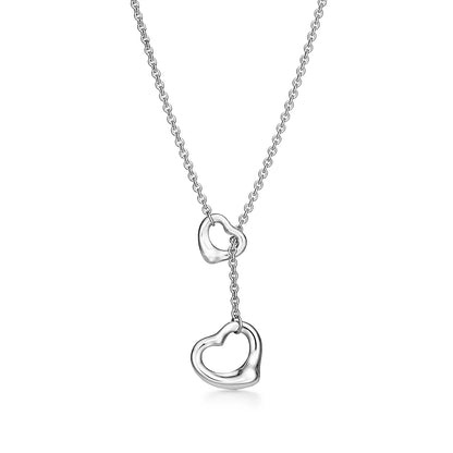 [⭐JeweliWhal]OPEN HEART LARIAT NECKLACE SILVER