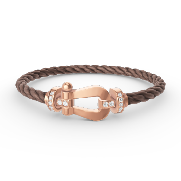 [⭐⭐JeweliWhal]FORCE LARGE HORSESHOE HALF DIAMOND BRACELET ROSE GOLD