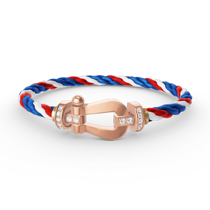 [⭐⭐JeweliWhal]FORCE LARGE HORSESHOE HALF DIAMOND BRACELET ROSE GOLD
