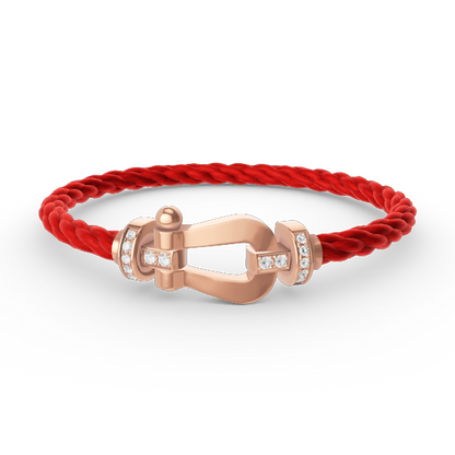 [⭐⭐JeweliWhal]FORCE LARGE HORSESHOE HALF DIAMOND BRACELET ROSE GOLD