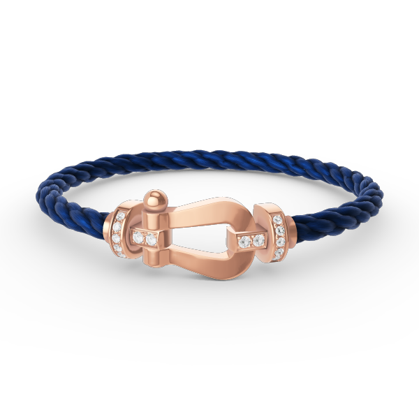 [⭐⭐JeweliWhal]FORCE LARGE HORSESHOE HALF DIAMOND BRACELET ROSE GOLD
