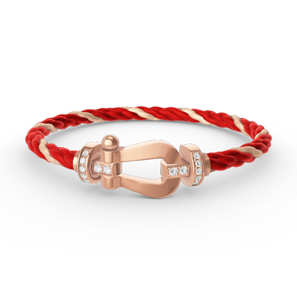 [⭐⭐JeweliWhal]FORCE LARGE HORSESHOE HALF DIAMOND BRACELET ROSE GOLD