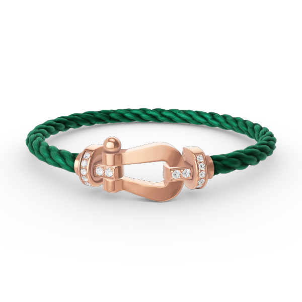 [⭐⭐JeweliWhal]FORCE LARGE HORSESHOE HALF DIAMOND BRACELET ROSE GOLD
