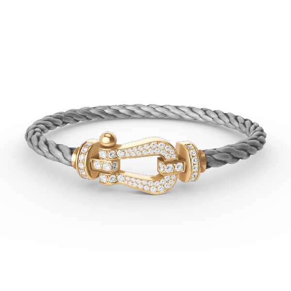 [⭐⭐JeweliWhal]FORCE LARGE HORSESHOE FULL DIAMOND BRACELET GOLD