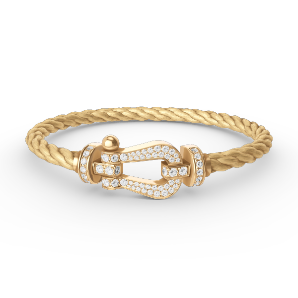 [⭐⭐JeweliWhal]FORCE LARGE HORSESHOE FULL DIAMOND BRACELET GOLD