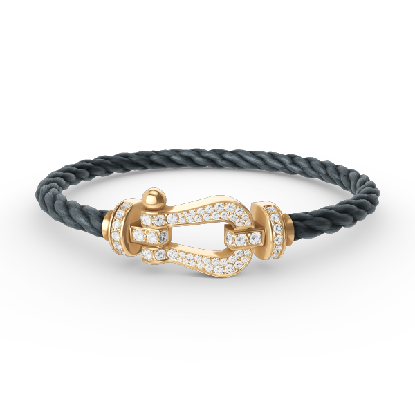 [⭐⭐JeweliWhal]FORCE LARGE HORSESHOE FULL DIAMOND BRACELET GOLD