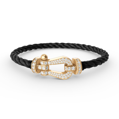 [⭐⭐JeweliWhal]FORCE LARGE HORSESHOE FULL DIAMOND BRACELET GOLD