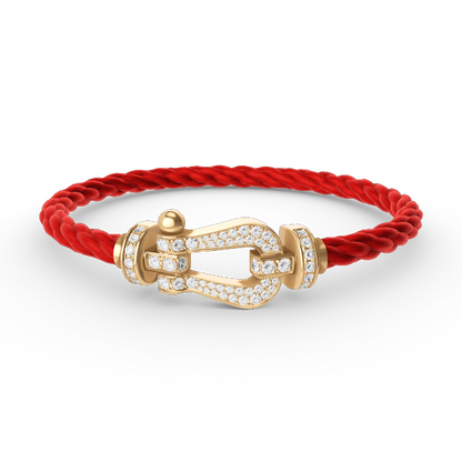 [⭐⭐JeweliWhal]FORCE LARGE HORSESHOE FULL DIAMOND BRACELET GOLD