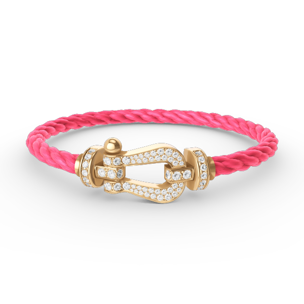 [⭐⭐JeweliWhal]FORCE LARGE HORSESHOE FULL DIAMOND BRACELET GOLD