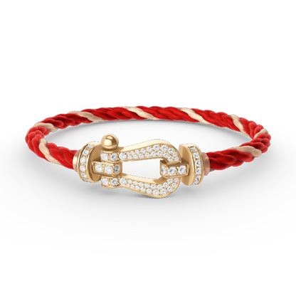 [⭐⭐JeweliWhal]FORCE LARGE HORSESHOE FULL DIAMOND BRACELET GOLD