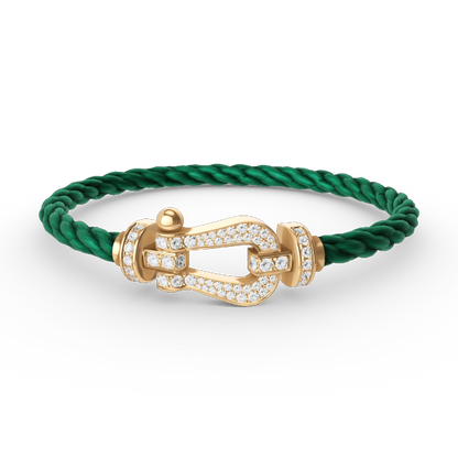 [⭐⭐JeweliWhal]FORCE LARGE HORSESHOE FULL DIAMOND BRACELET GOLD
