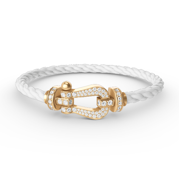 [⭐⭐JeweliWhal]FORCE LARGE HORSESHOE FULL DIAMOND BRACELET GOLD