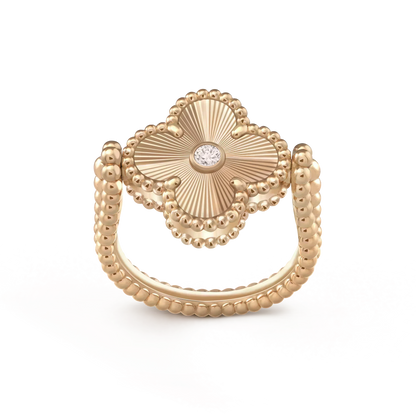 [⭐⭐JeweliWhal]CLOVER RIVERSIBLE ROSE GOLD RING