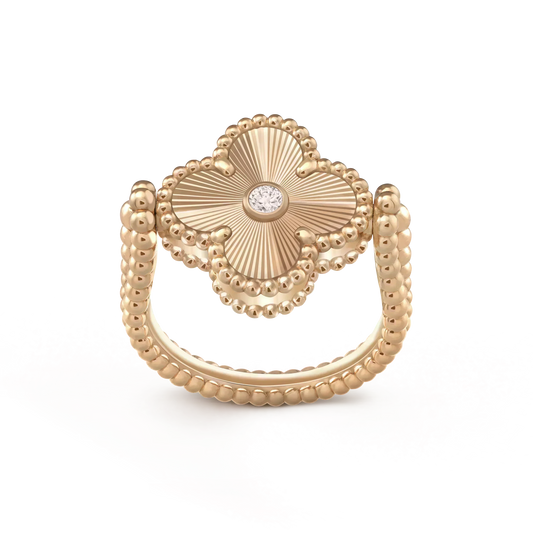 [⭐⭐JeweliWhal]CLOVER RIVERSIBLE ROSE GOLD RING