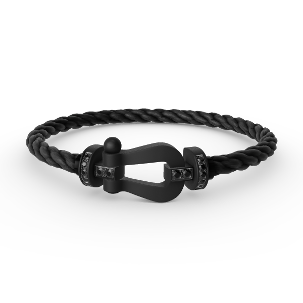 [⭐⭐JeweliWhal]FORCE LARGE SERIES HORSESHOE BLACK SAMURAI BRACELET