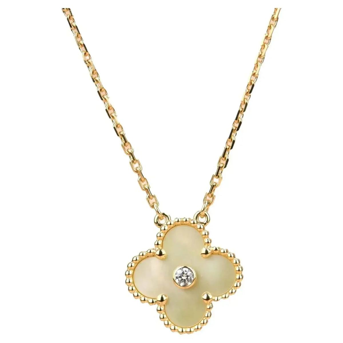 [⭐⭐JeweliWhal]CLOVER 15MM DIAMOND GOLD MOTHER OF PEARL NECKLACE