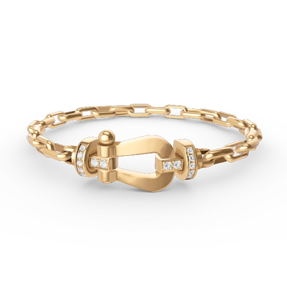[⭐⭐JeweliWhal]FORCE LARGE HORSESHOE CLASP  METAL BRACELET