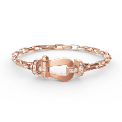 [⭐⭐JeweliWhal]FORCE LARGE HORSESHOE CLASP  METAL BRACELET