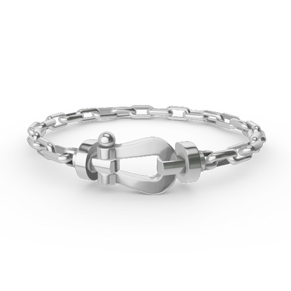 [⭐⭐JeweliWhal]FORCE LARGE HORSESHOE CLASP  METAL BRACELET