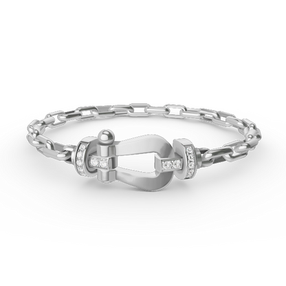 [⭐⭐JeweliWhal]FORCE LARGE HORSESHOE CLASP  METAL BRACELET