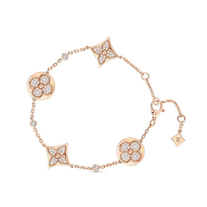 [⭐⭐JeweliWhal]STAR AND SUN 4 MOTIFS GOLD DIAMONDS BRACELET