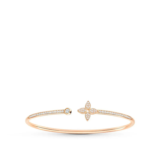 [⭐⭐JeweliWhal]IDYLLE PINK GOLD OPEN BRACELET DIAMOND PAVED