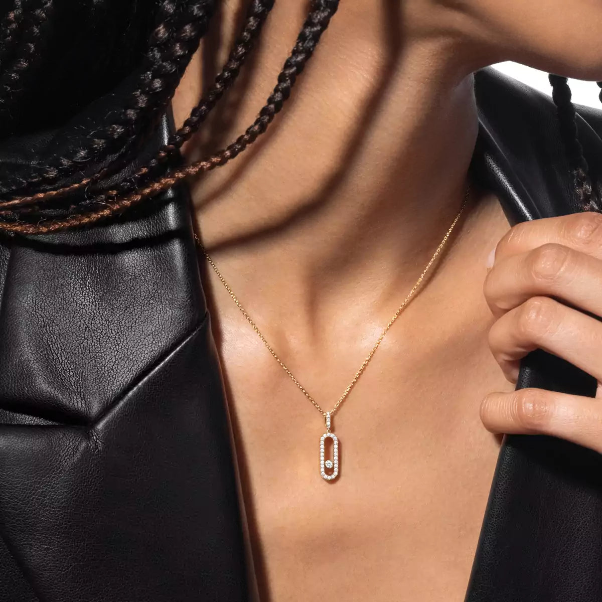 [⭐⭐JeweliWhal]Move Uno Diamond Necklace in Rose Gold