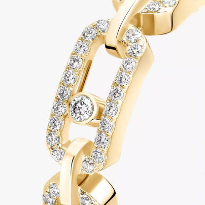 [⭐⭐JeweliWhal]Move Link Pave_-Set Diamond Ring in Gold