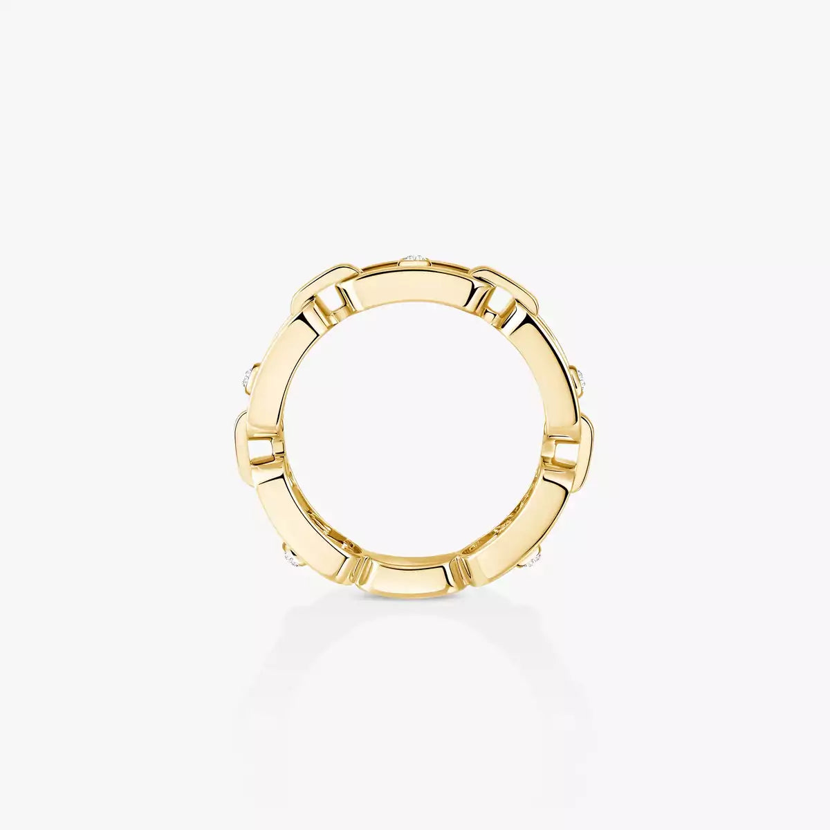 [⭐⭐JeweliWhal]Move Link Pave_-Set Diamond Ring in Gold