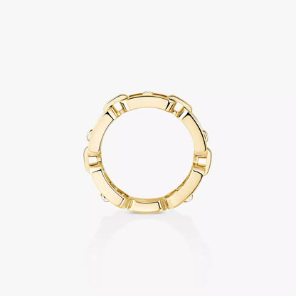 [⭐⭐JeweliWhal]Move Link Pave_-Set Diamond Ring in Gold