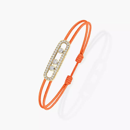[⭐⭐JeweliWhal]メシカ Care(s) ピンクコード パヴェブレスレット