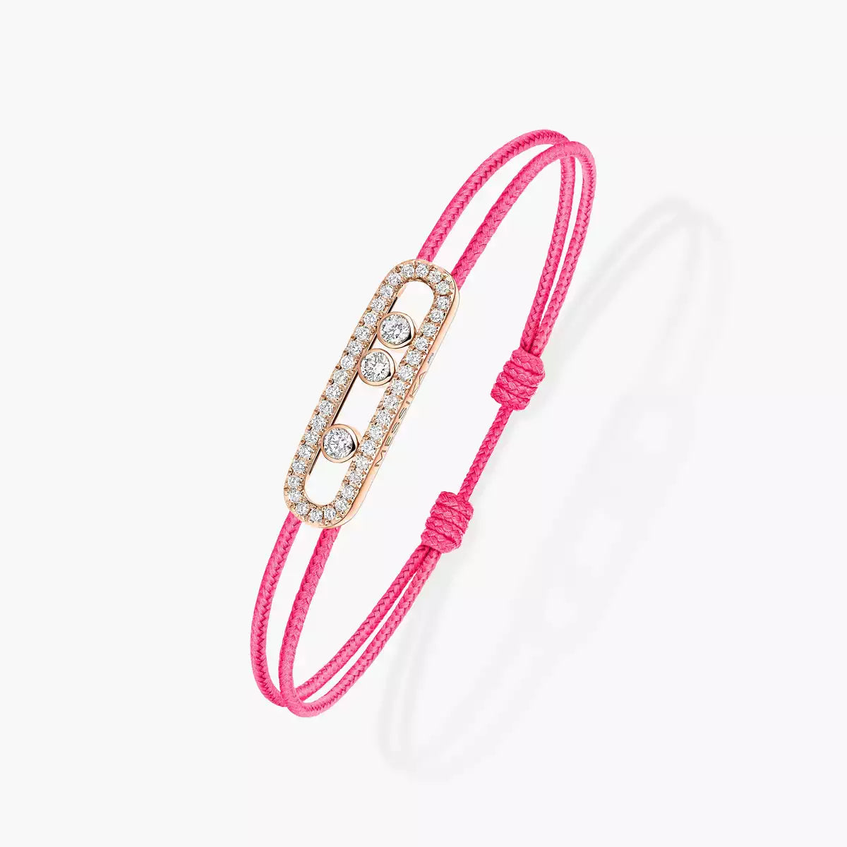 [⭐⭐JeweliWhal]メシカ Care(s) ピンクコード パヴェブレスレット