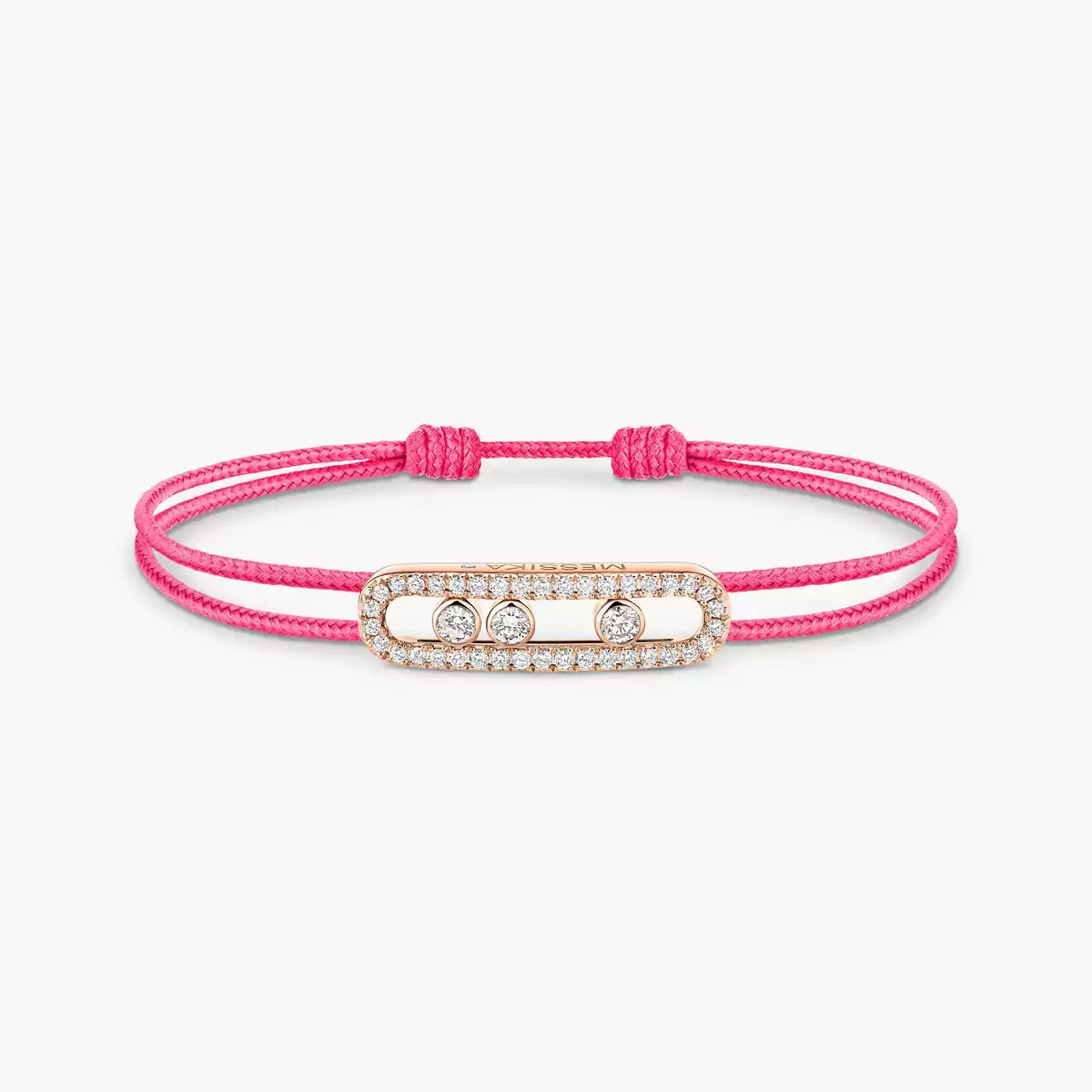 [⭐⭐JeweliWhal]メシカ Care(s) ピンクコード パヴェブレスレット