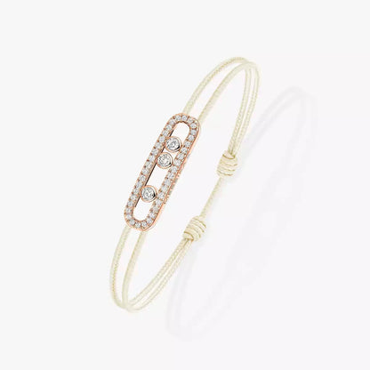 [⭐⭐JeweliWhal]メシカ Care(s) ピンクコード パヴェブレスレット
