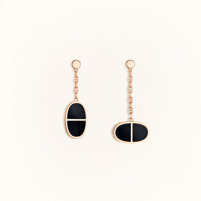 [⭐⭐JeweliWhal]CHAINE VERSO BLACK CERAMIC EARRINGS