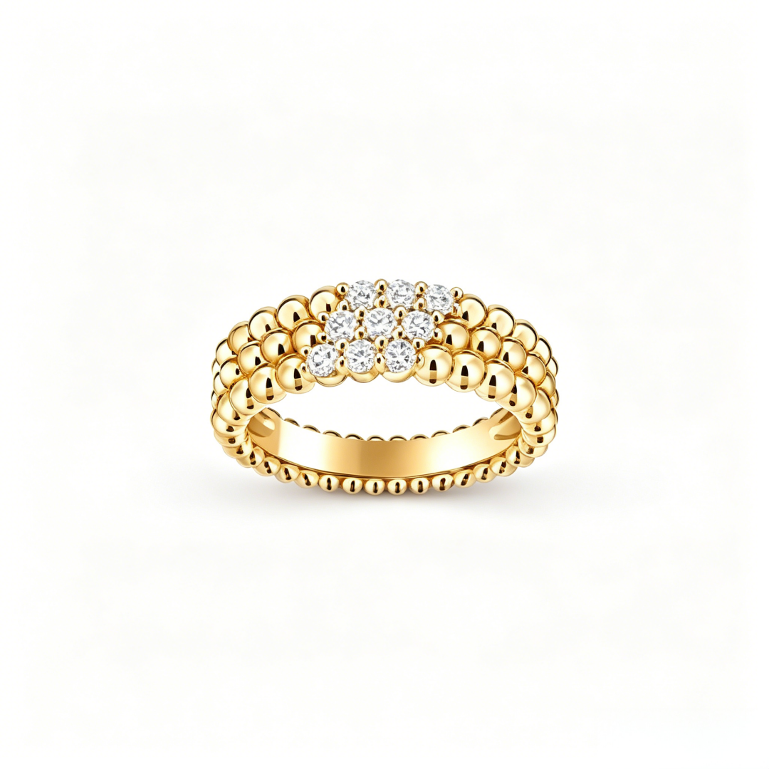 [⭐⭐JeweliWhal] THREE-ROW DIAMOND RING