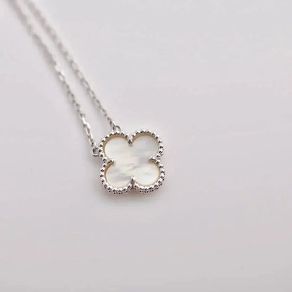 [⭐⭐JeweliWhal]CLOVER  15MM WHITE MOTHER-OF-PEARL SILVER