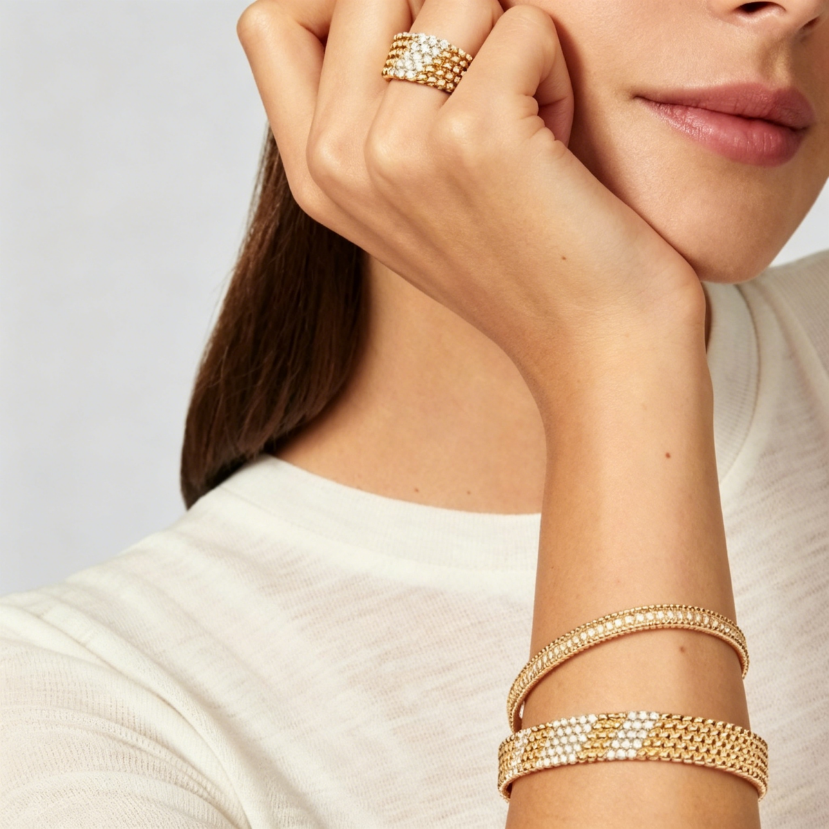 [⭐⭐JeweliWhal]  FIVE-ROW DIAMOND BRACELET