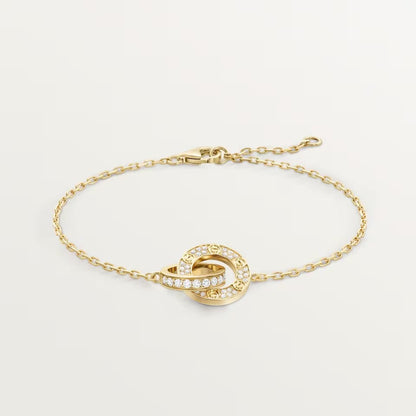 [⭐⭐JeweliWhal]LOVE DOUBLE RING FULL DIAMOND BRACELET