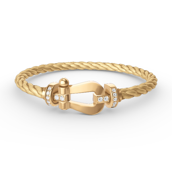 [⭐⭐JeweliWhal]FORCE LARGE HORSESHOE HALF DIAMOND BRACELET GOLD