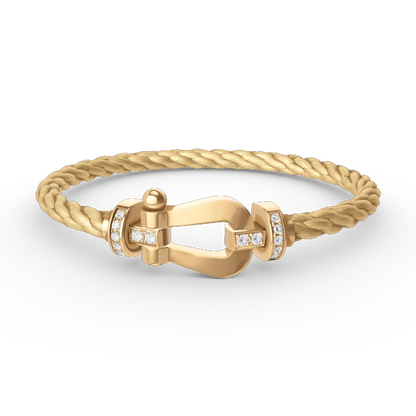 [⭐⭐JeweliWhal]FORCE LARGE HORSESHOE HALF DIAMOND BRACELET GOLD