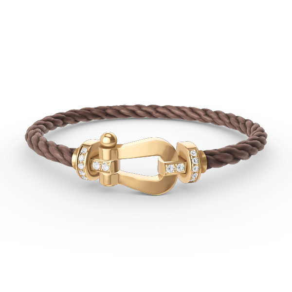 [⭐⭐JeweliWhal]FORCE LARGE HORSESHOE HALF DIAMOND BRACELET GOLD