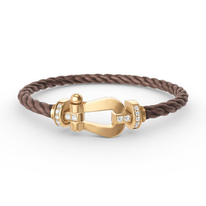[⭐⭐JeweliWhal]FORCE LARGE HORSESHOE HALF DIAMOND BRACELET GOLD